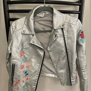 Silver faux leather jacket